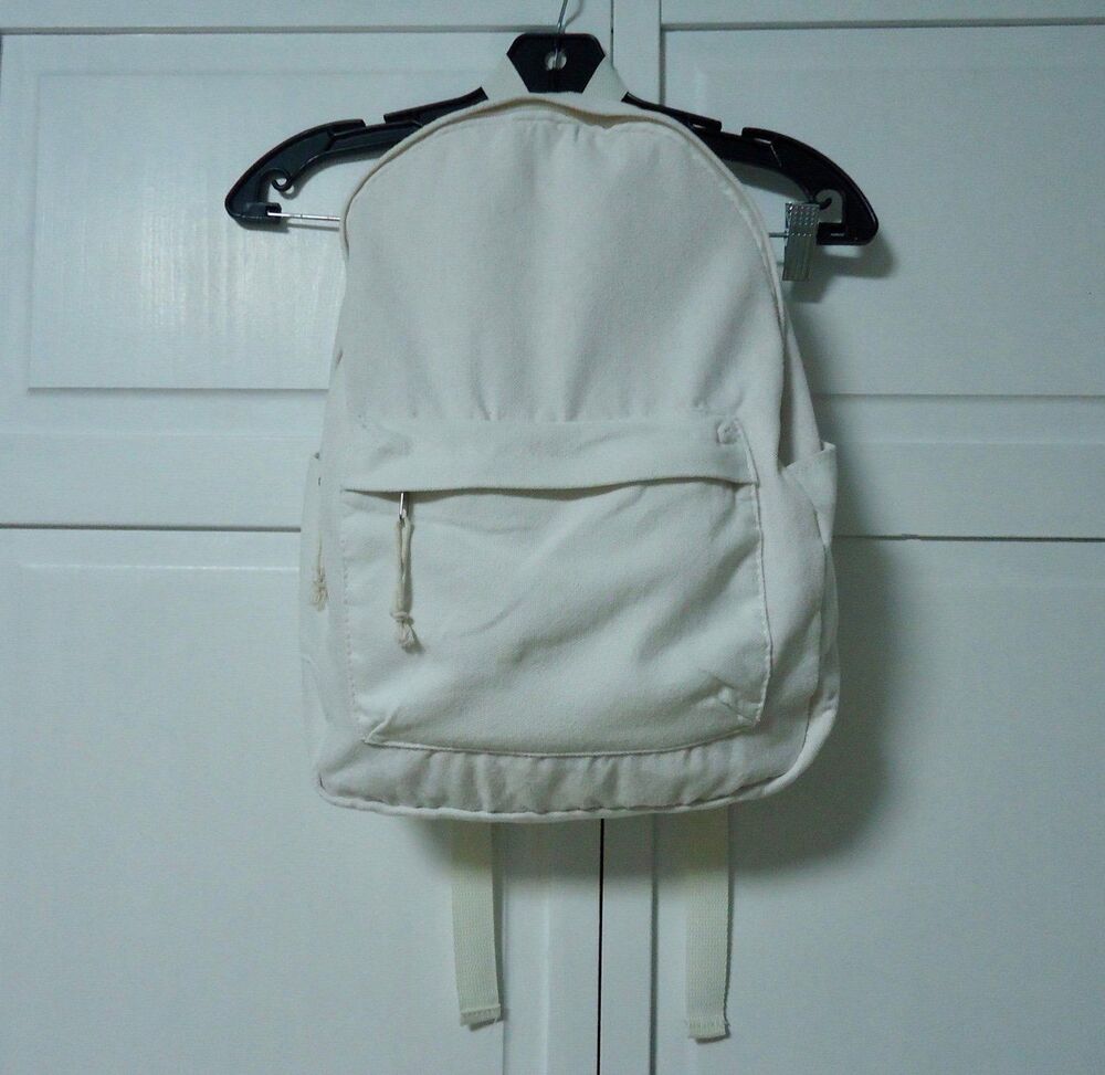 Minimalist White Canvas Backpack